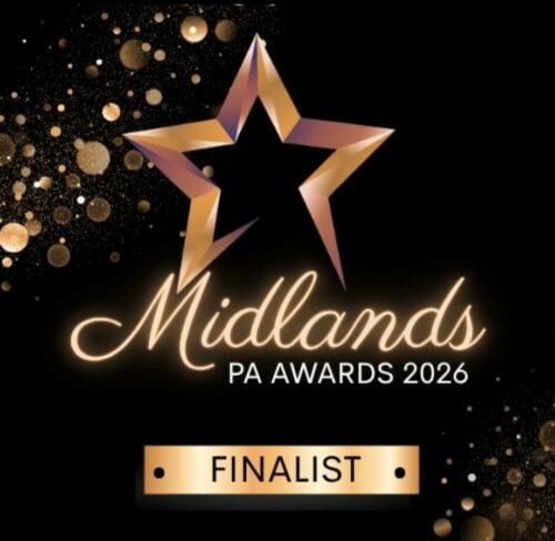 Midlands PA Awards 2026 finalist badge with star and gold accents.